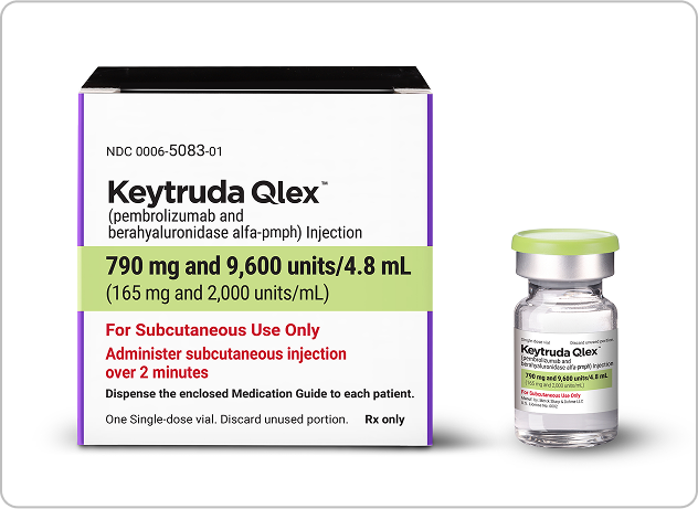 A Single Dose Vial of KEYTRUDA QLEX™ (pembrolizumab and berahyaluronidase alfa-pmph) With a Light Green Cap