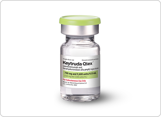 A Single Dose Vial of KEYTRUDA QLEX™ (pembrolizumab and berahyaluronidase alfa-pmph) With a Light Green Cap