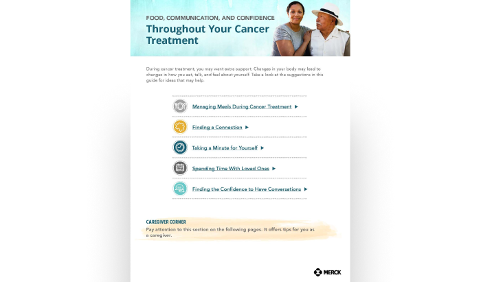 Download a Guide on Managing Meals, Communication, and Confidence During Cancer Treatment