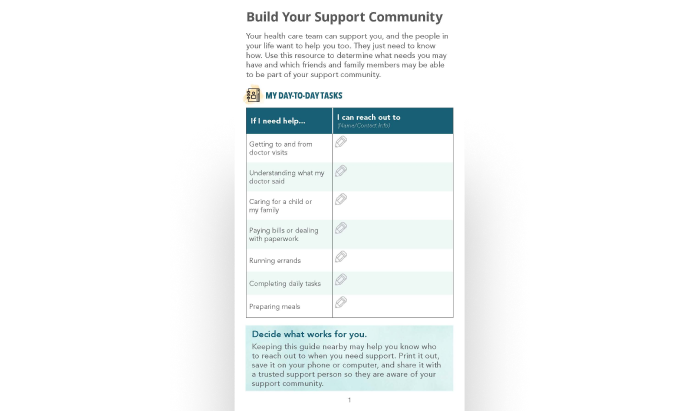 Download a Guide on How to Build Your Support Community During Cancer Treatment